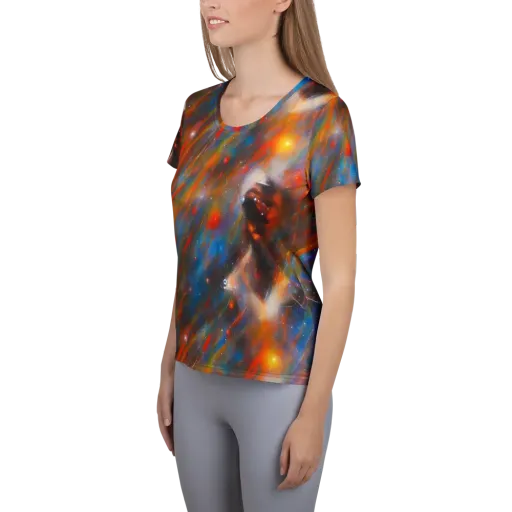 Painterly Void on a Women's Athletic T-Shirt