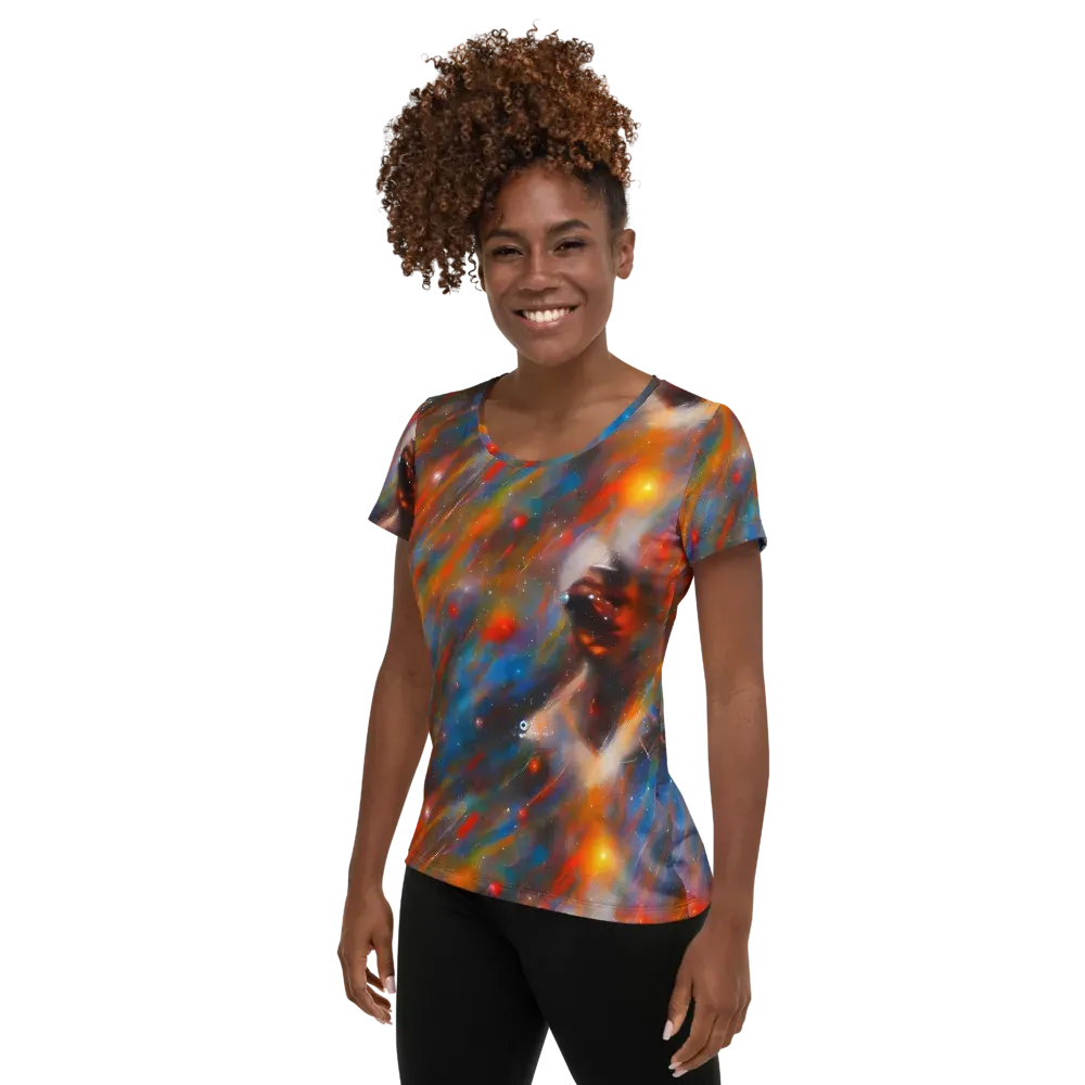 Painterly Void on Women's Athletic T-Shirt — Left