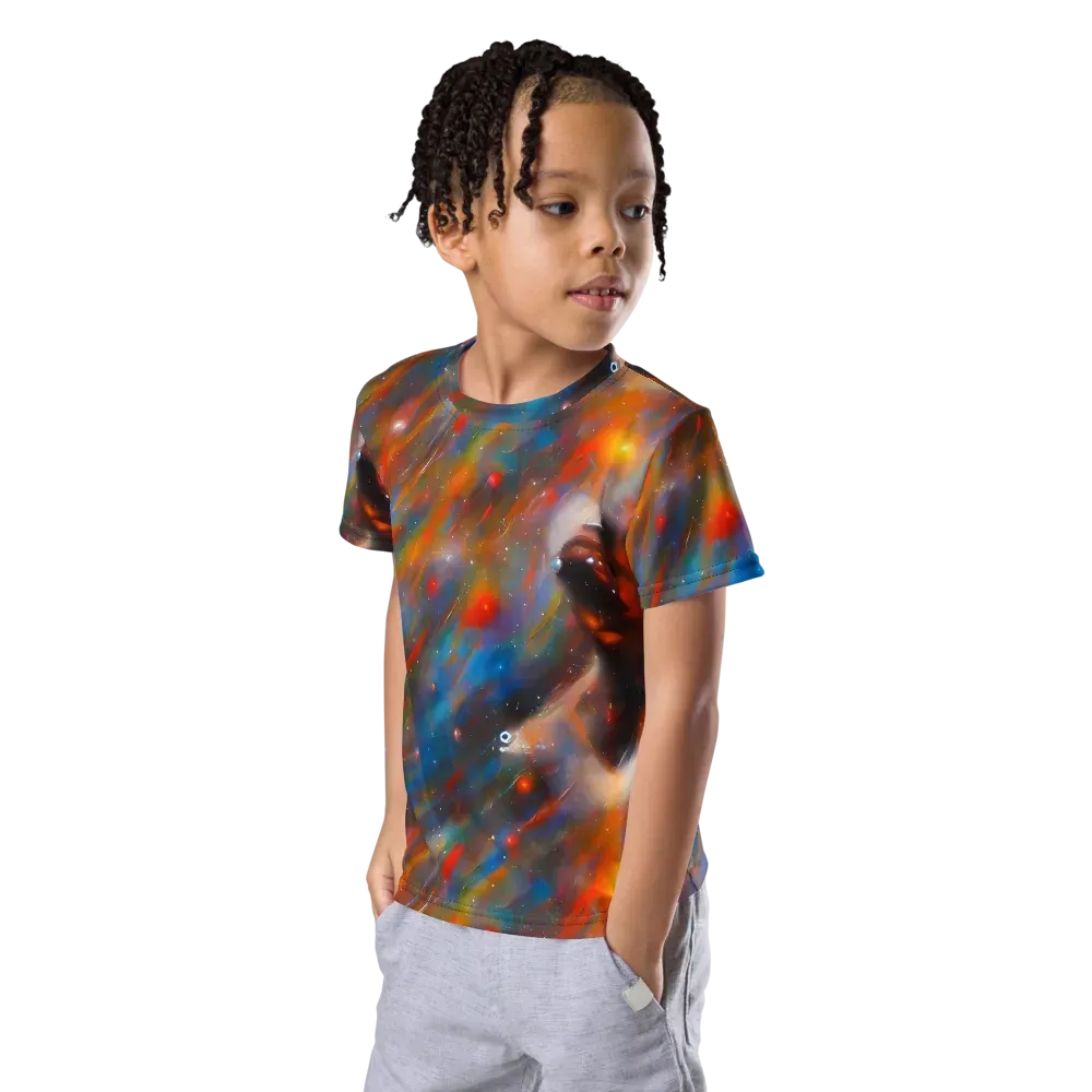 Painterly Void on Kids Crew Neck T-Shirt — Left Front