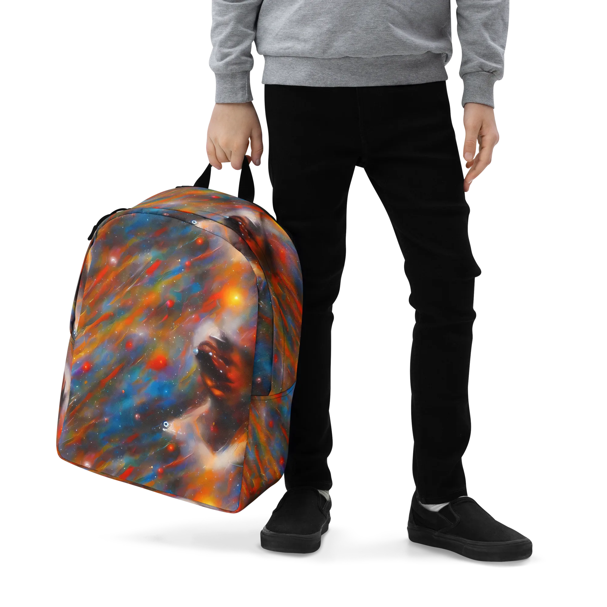 Painterly Void on Minimalist Backpack — Zoomed-in