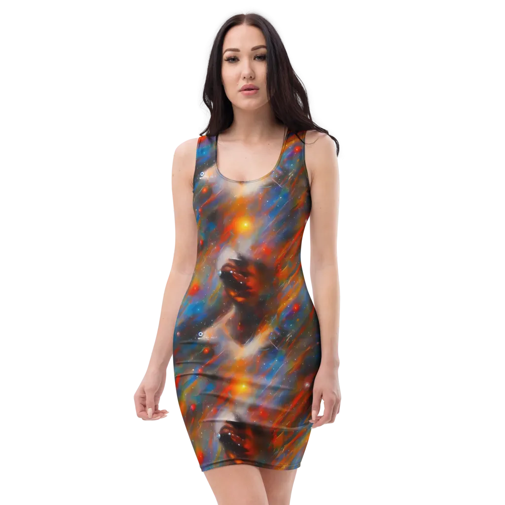 Painterly Void on Bodycon Dress — Front