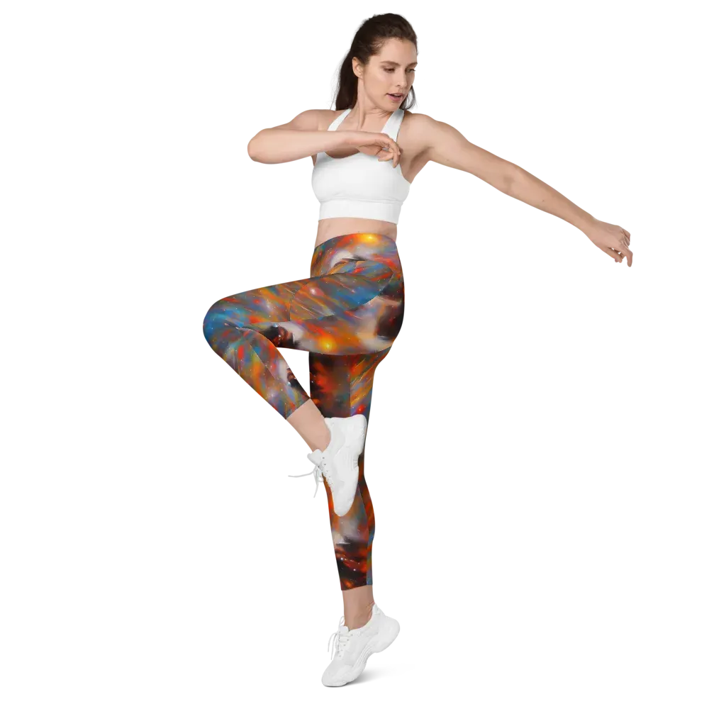 Painterly Void on Leggings with Pockets — Left Front
