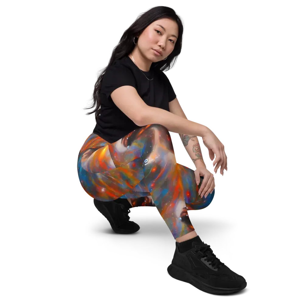 Painterly Void on Leggings with Pockets — Right Front
