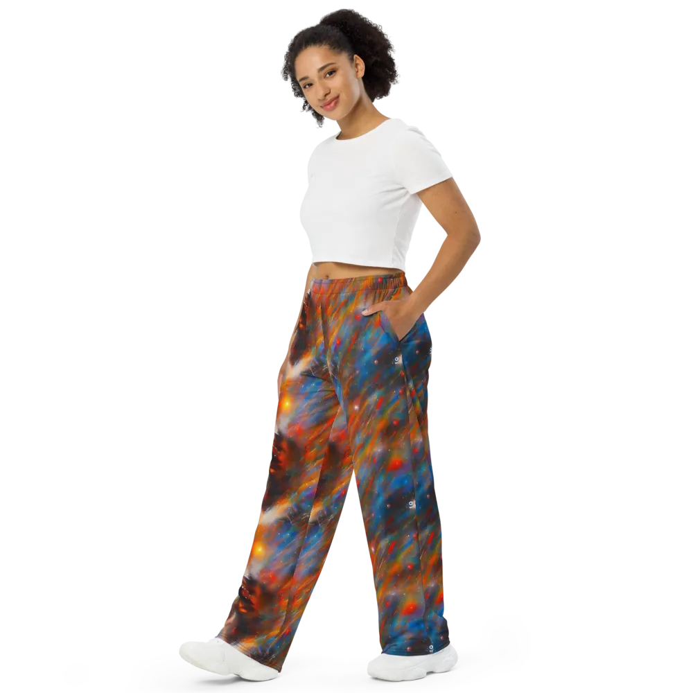 Painterly Void on Wide-Leg Pants — Left Front