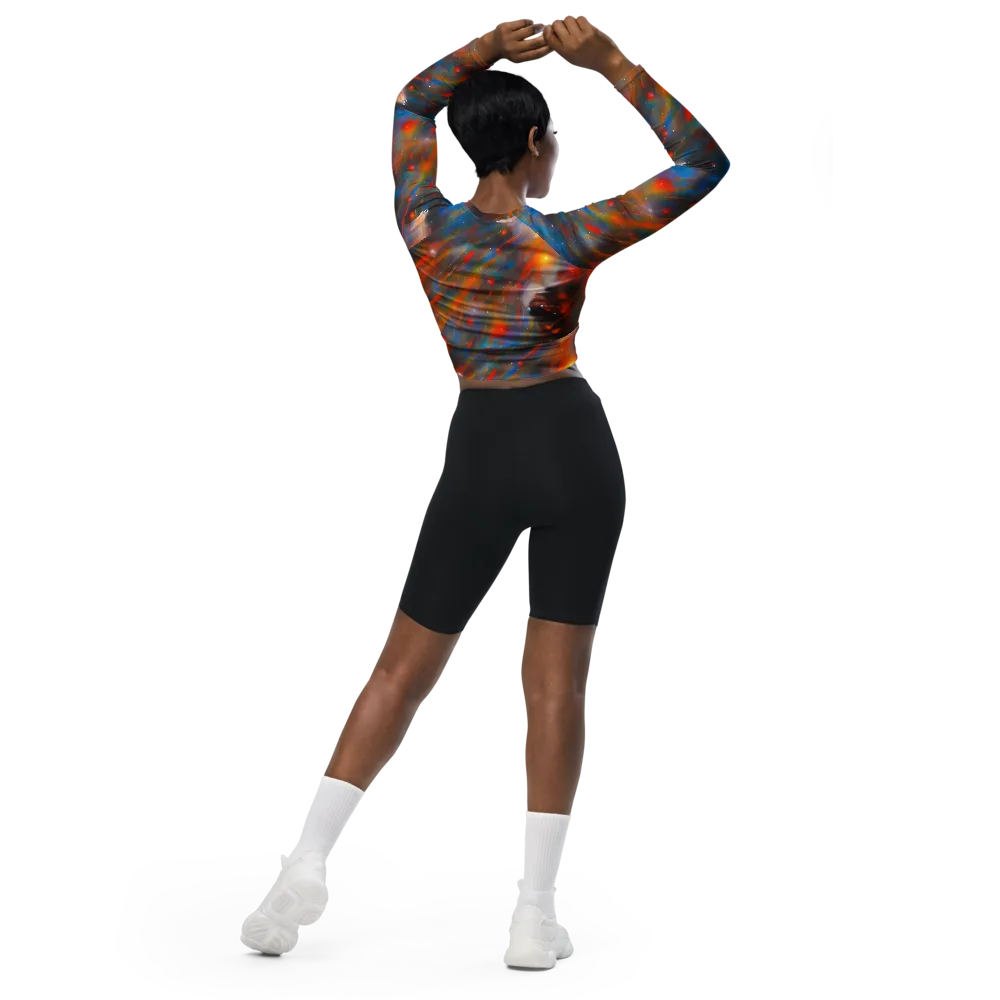 Painterly Void on Long Sleeve Crop Top — Back