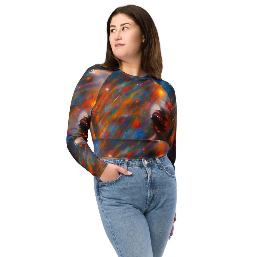 Painterly Void on Long Sleeve Crop Top — Front