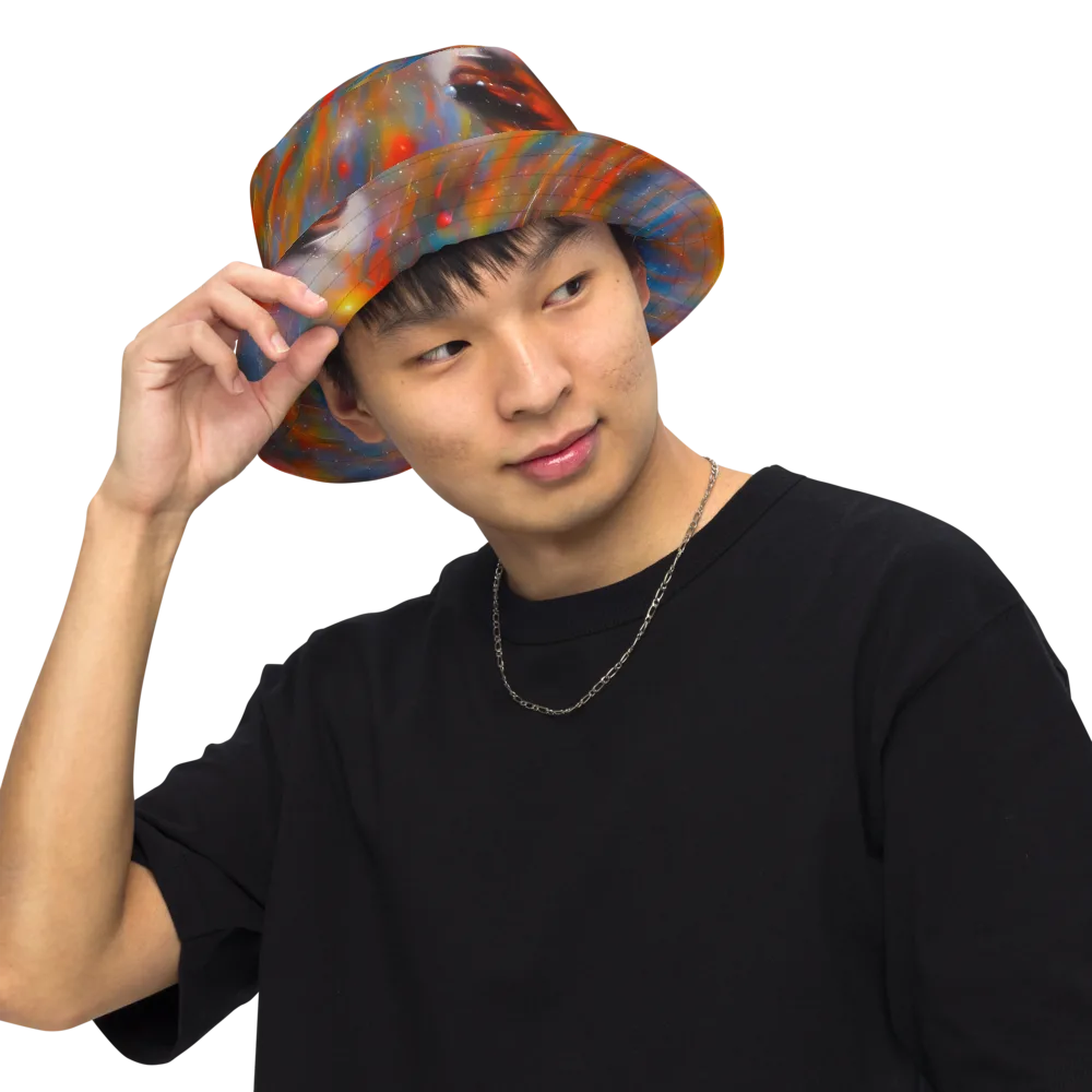 Painterly Void on Reversible Bucket Hat — Front Inside
