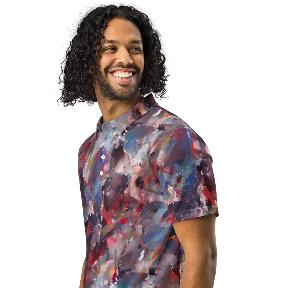 Passionate Brush on Men's Slim Fit Polo Shirt — Left Front