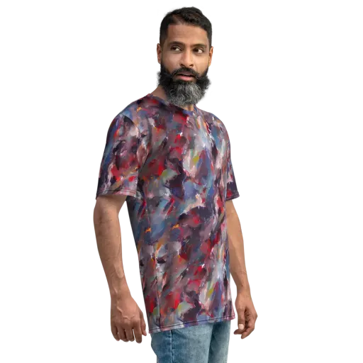 Passionate Brush on a Men's Crew Neck T-Shirt