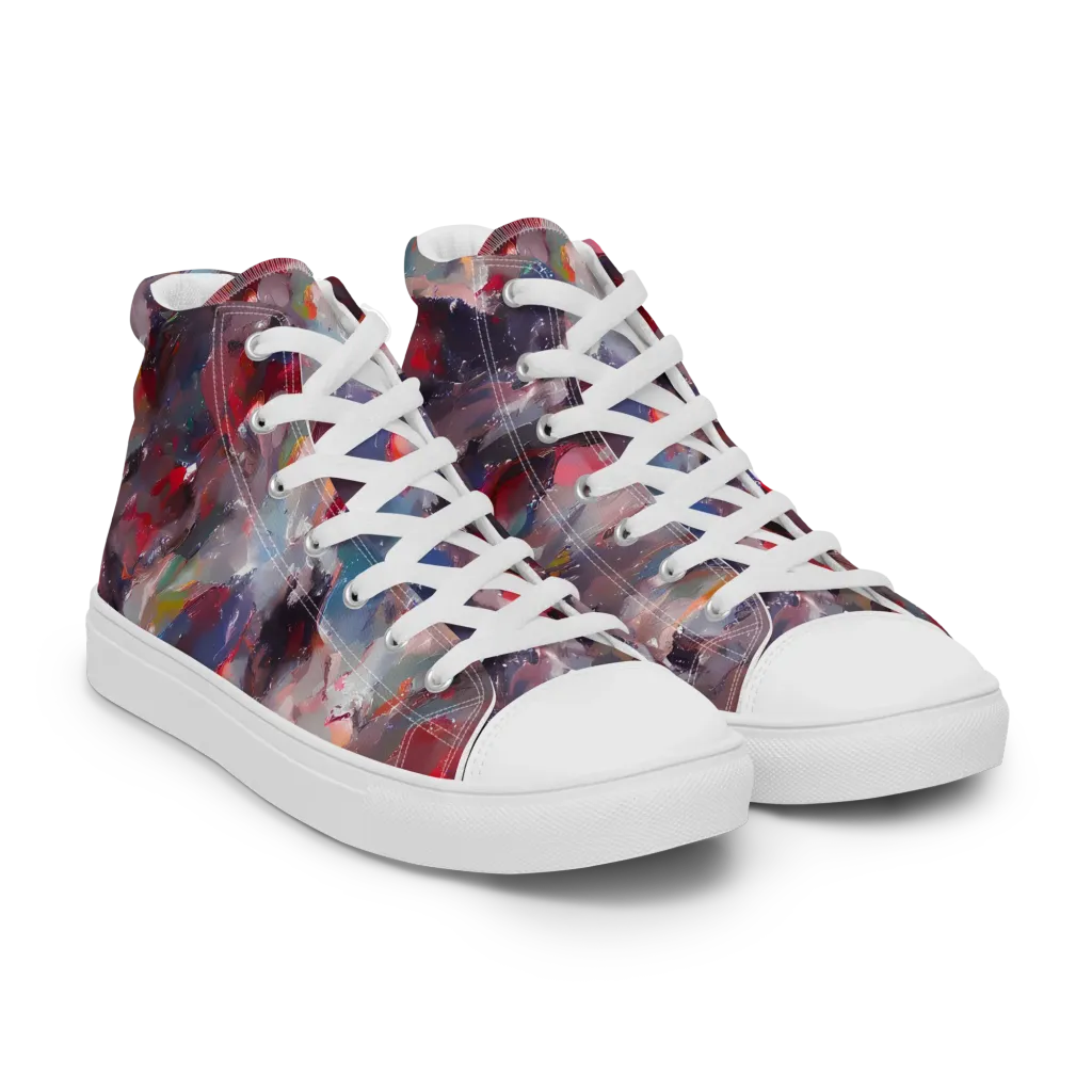 Passionate Brush on Men's High Top Canvas Shoes — Right Front