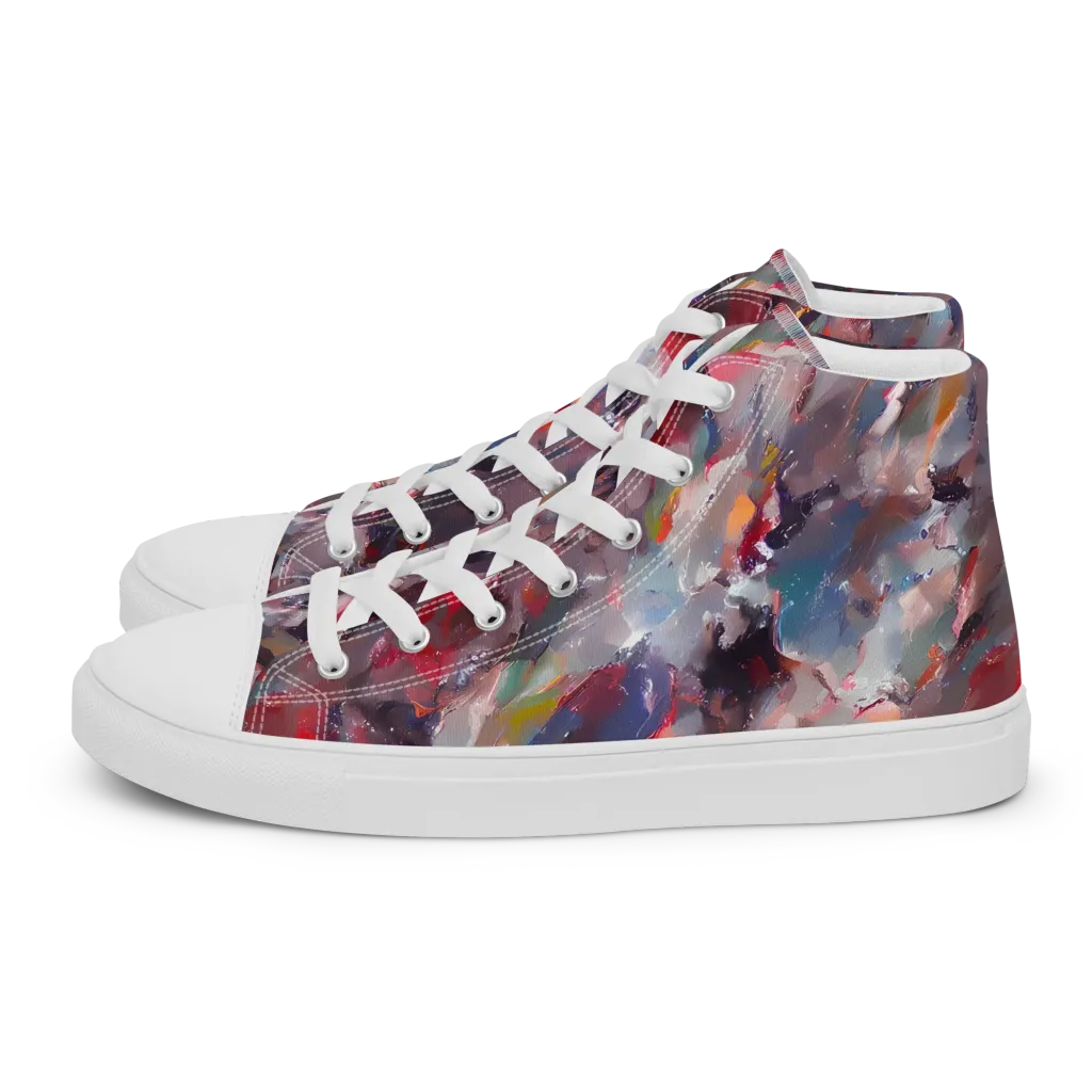 Passionate Brush on Men's High Top Canvas Shoes — Left