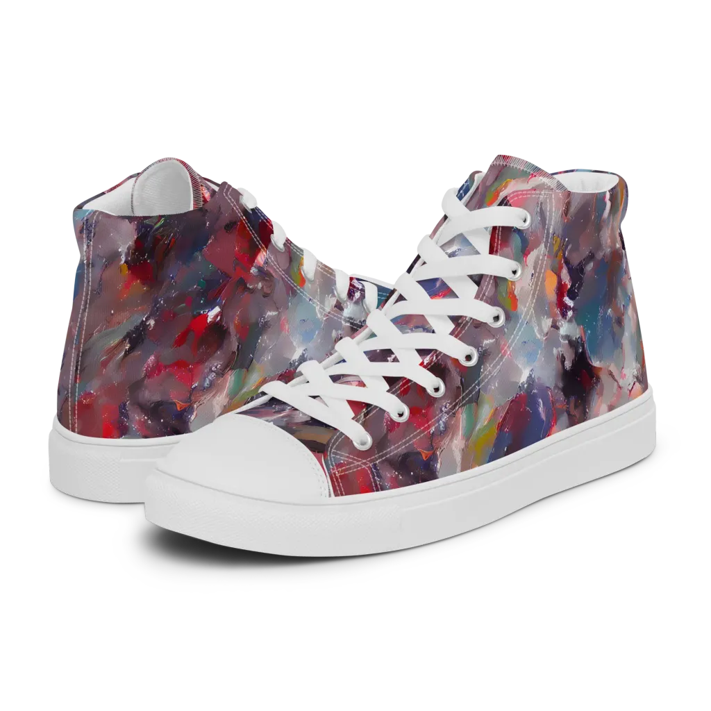 Passionate Brush on Men's High Top Canvas Shoes — Left