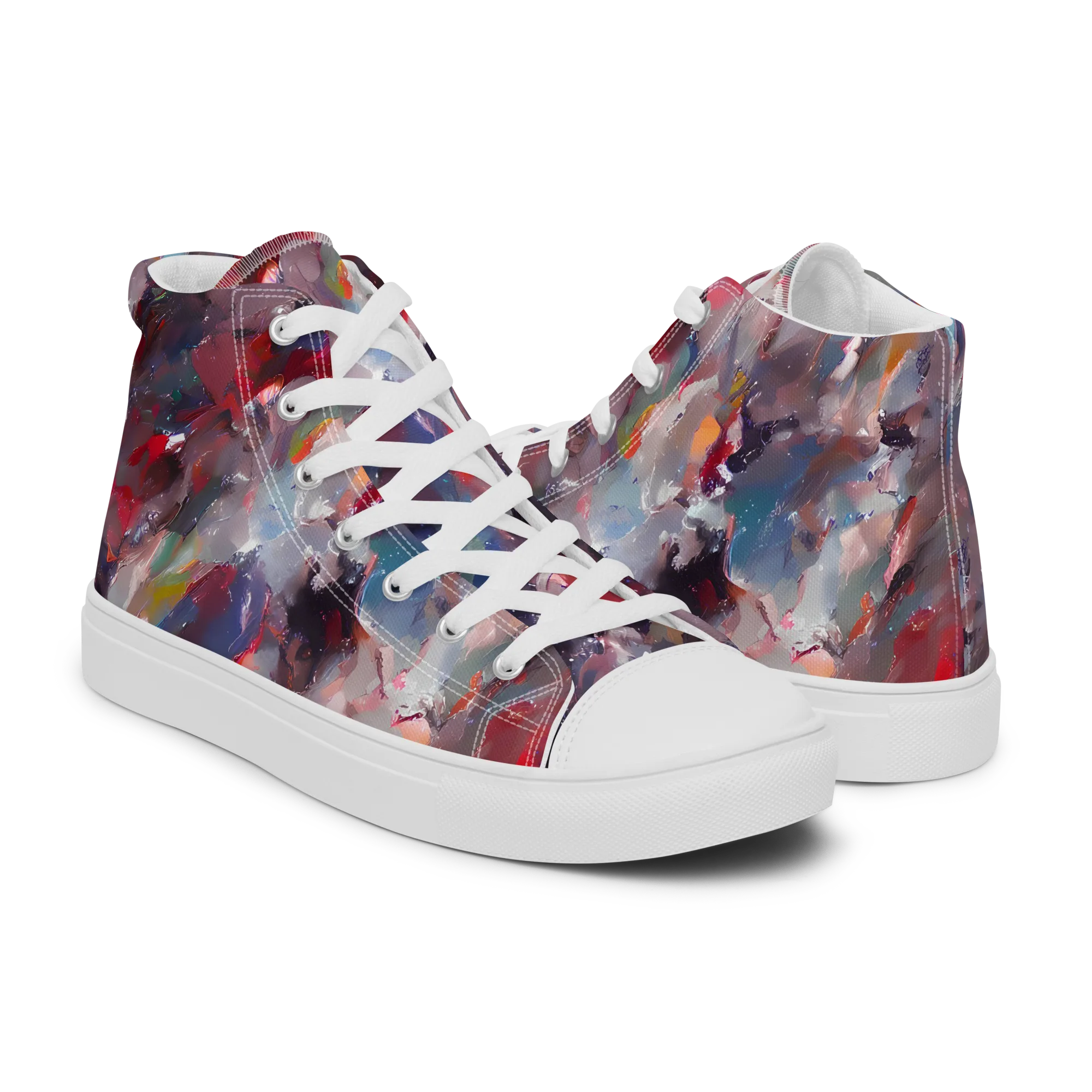 Passionate Brush on Men's High Top Canvas Shoes — Right