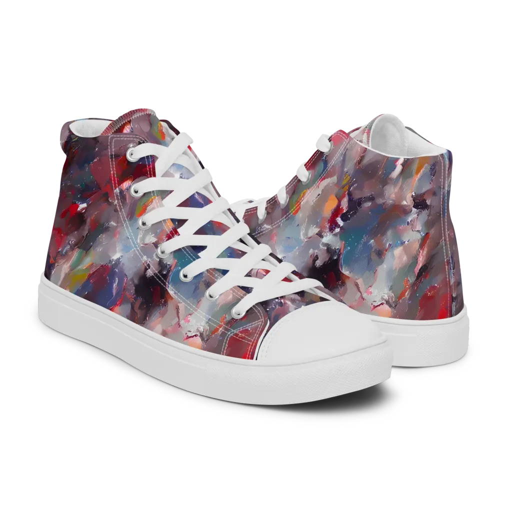 Passionate Brush on Men's High Top Canvas Shoes — Right