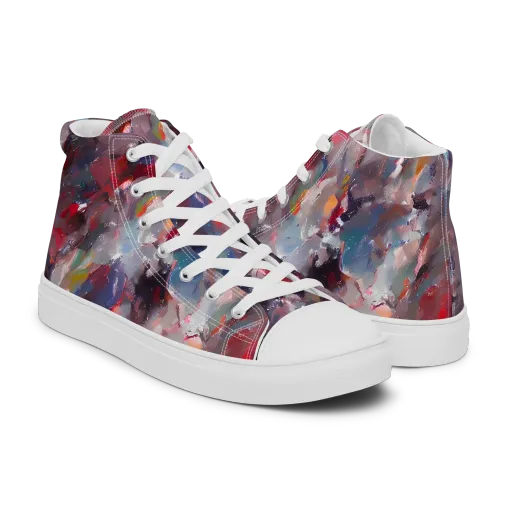 Passionate Brush on a Men's High Top Canvas Shoes