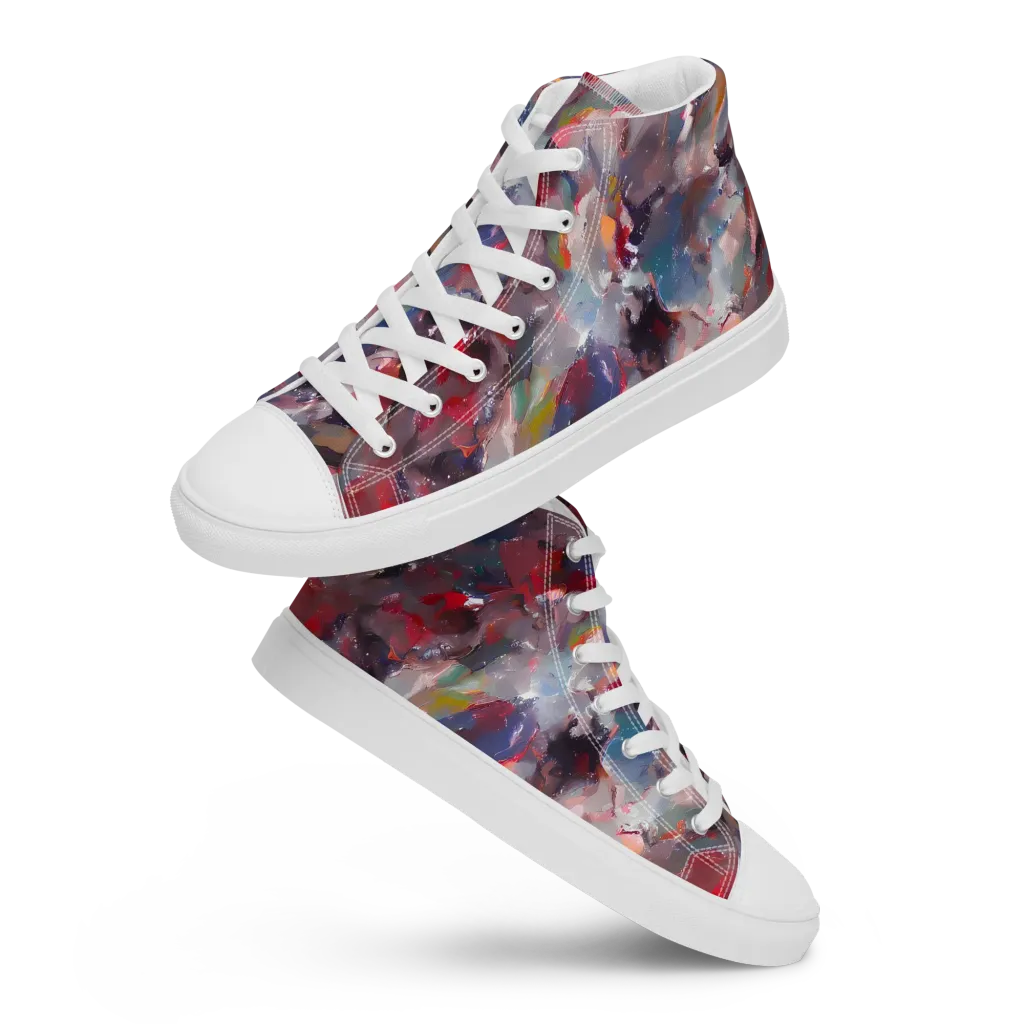 Passionate Brush on Men's High Top Canvas Shoes — Front