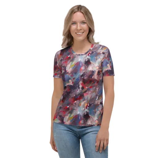Passionate Brush on a Women's Crew Neck T-Shirt