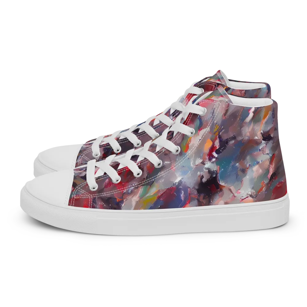 Passionate Brush on Women's High Top Canvas Shoes — Left