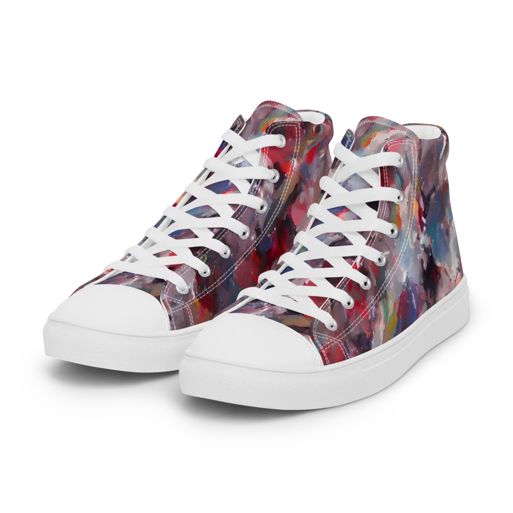 Passionate Brush on Women's High Top Canvas Shoes — Left Front