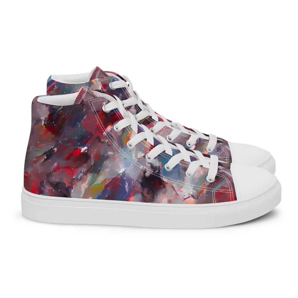 Passionate Brush on Women's High Top Canvas Shoes — Right