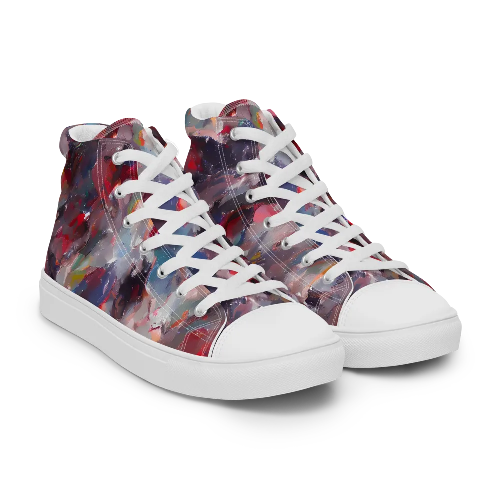 Passionate Brush on Women's High Top Canvas Shoes — Right Front
