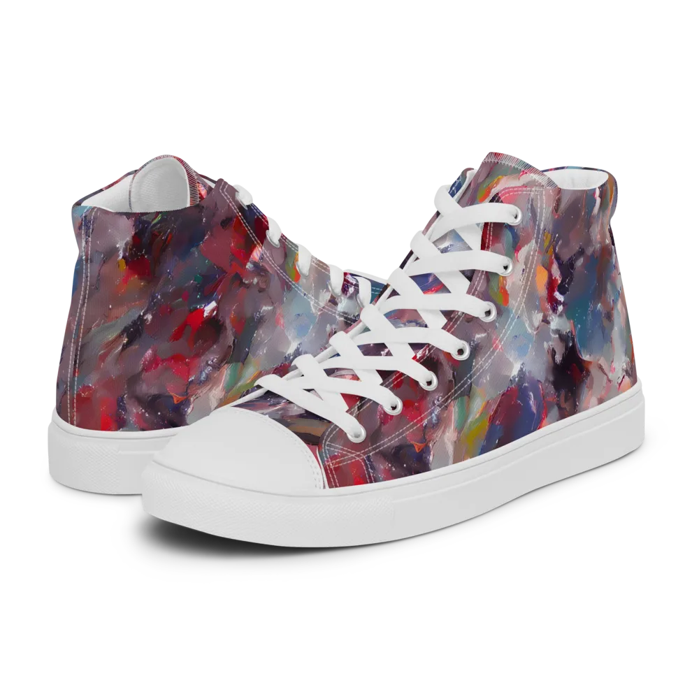 Passionate Brush on Women's High Top Canvas Shoes — Left
