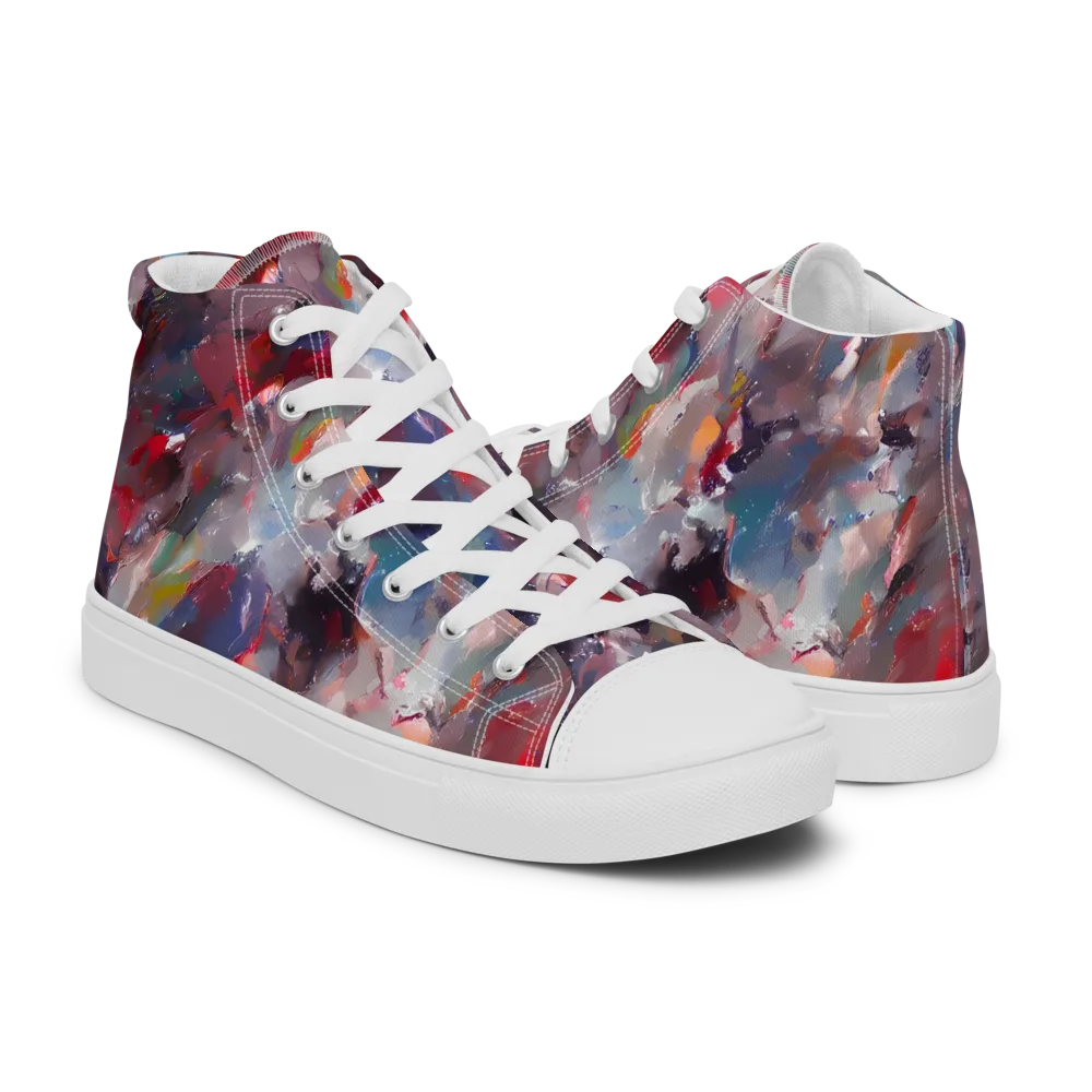 Passionate Brush on Women's High Top Canvas Shoes — Right