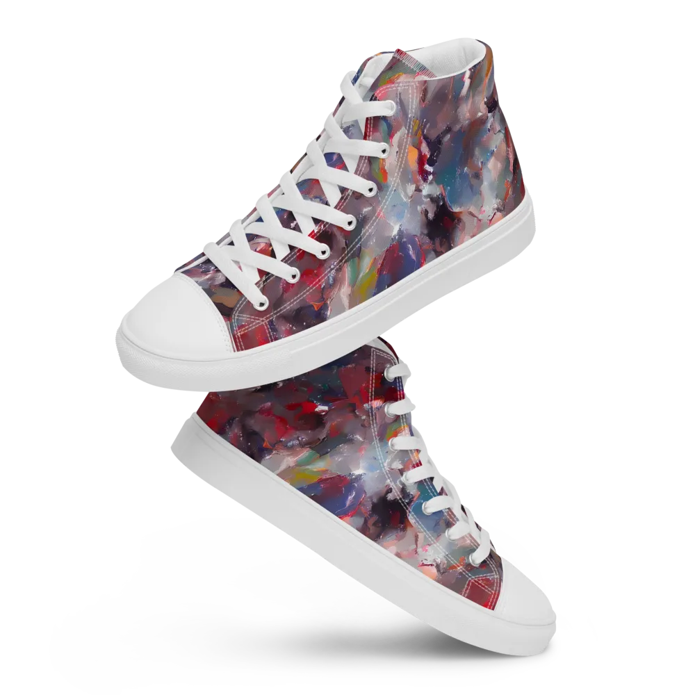 Passionate Brush on Women's High Top Canvas Shoes — Front