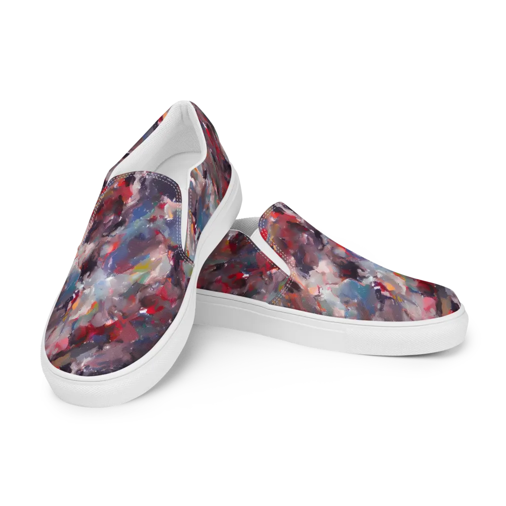 Passionate Brush on Men's Slip-On Canvas Shoes — Left Front