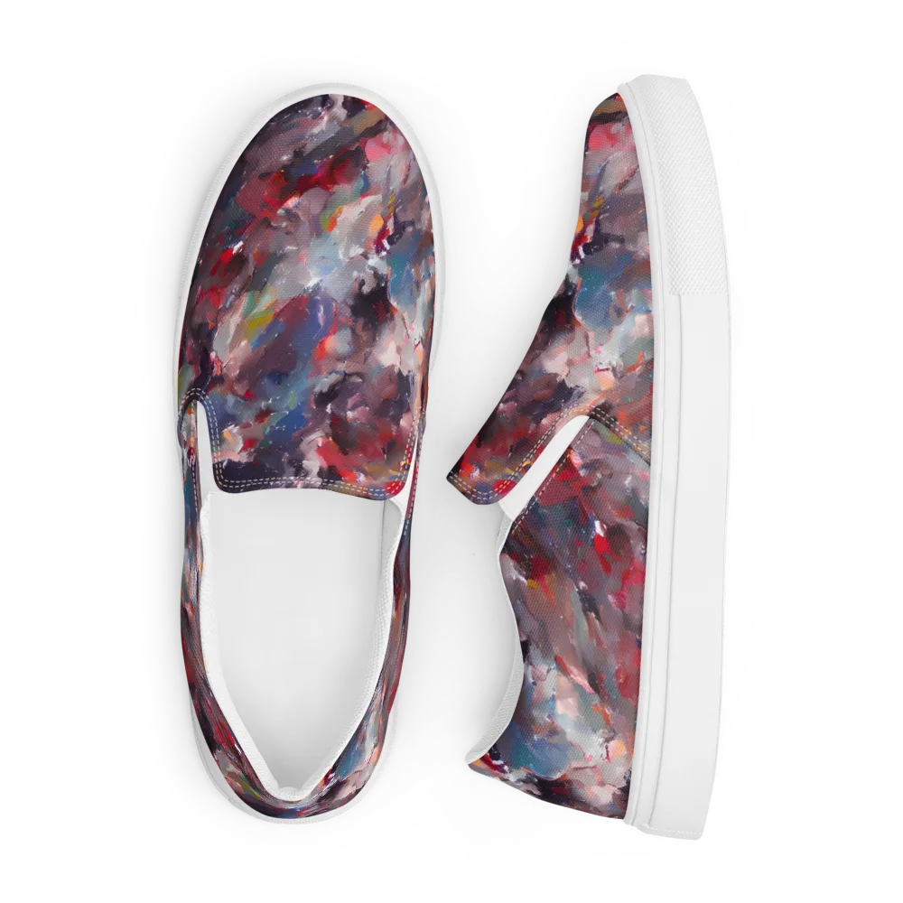 Passionate Brush on Men's Slip-On Canvas Shoes — Front