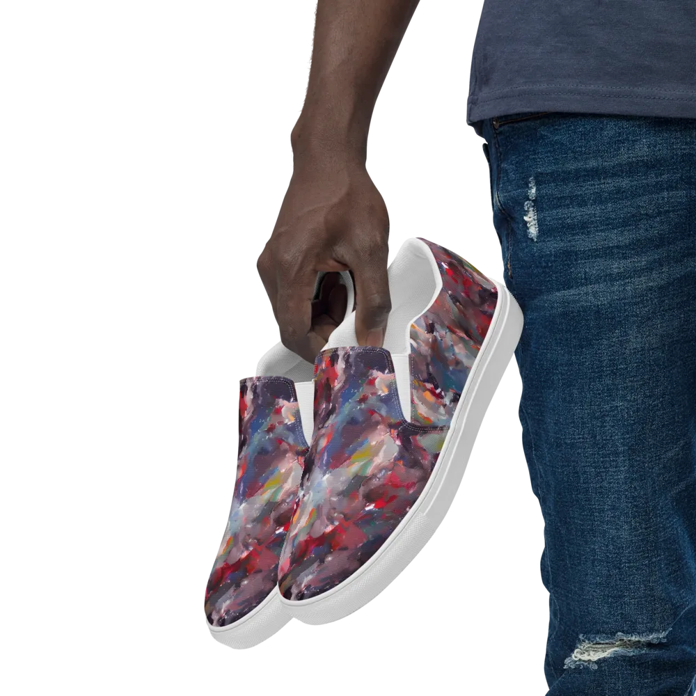 Passionate Brush on Men's Slip-On Canvas Shoes — Left Front