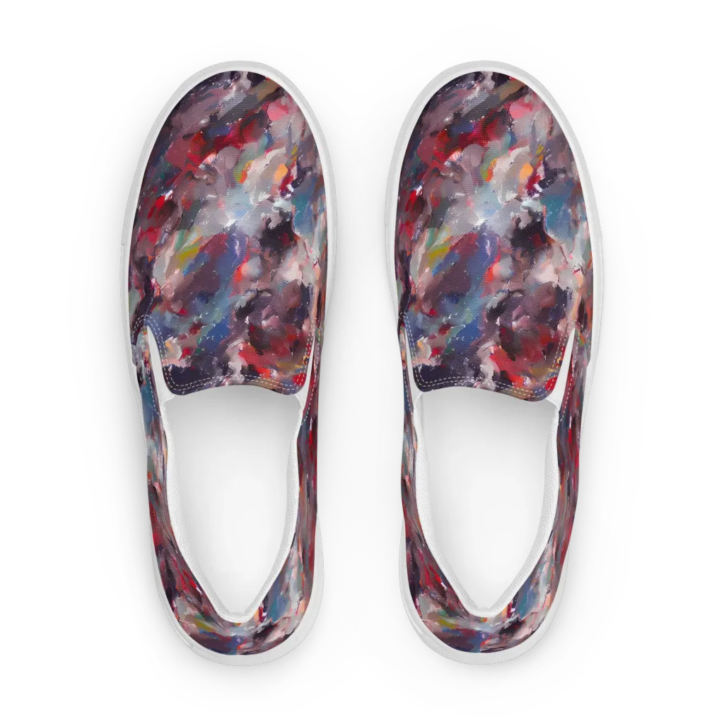 Passionate Brush on Women's Slip-On Canvas Shoes — Front