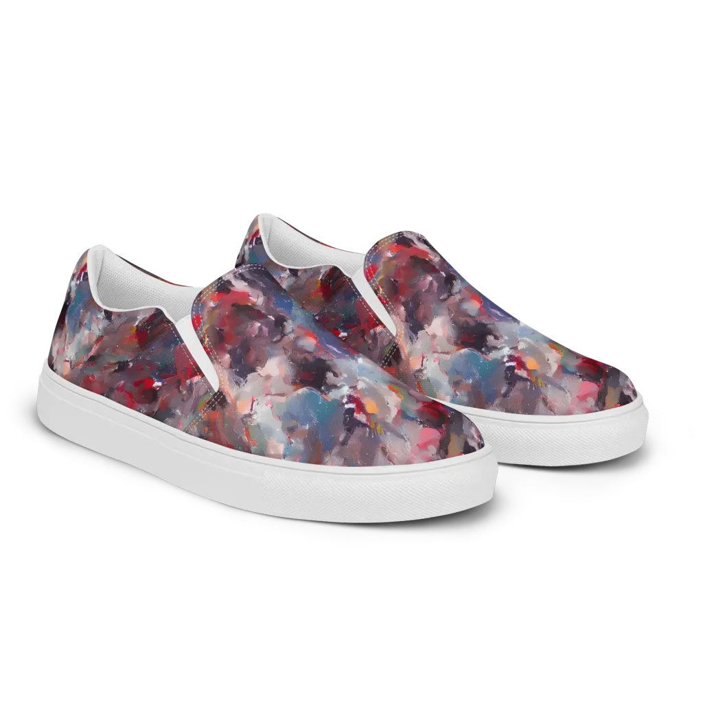 Passionate Brush on Women's Slip-On Canvas Shoes — Right Front