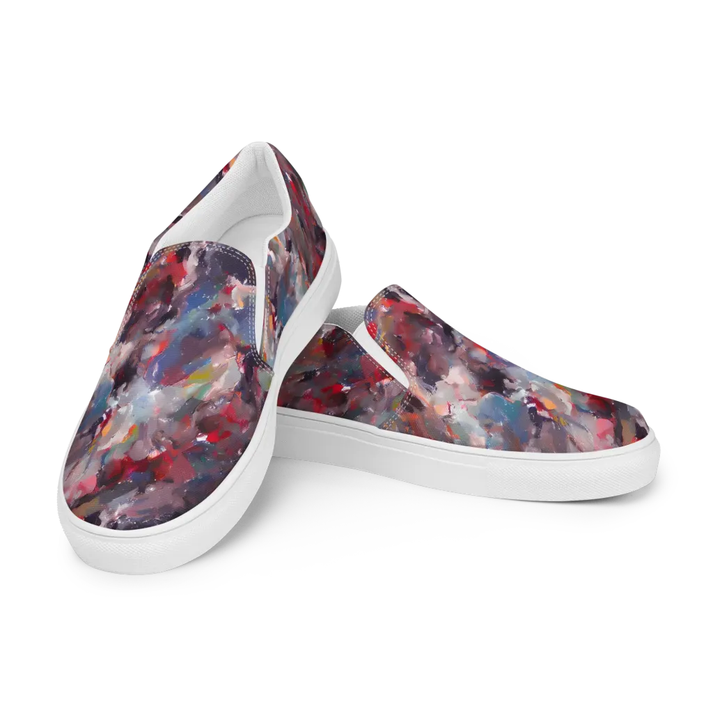 Passionate Brush on Women's Slip-On Canvas Shoes — Left Front