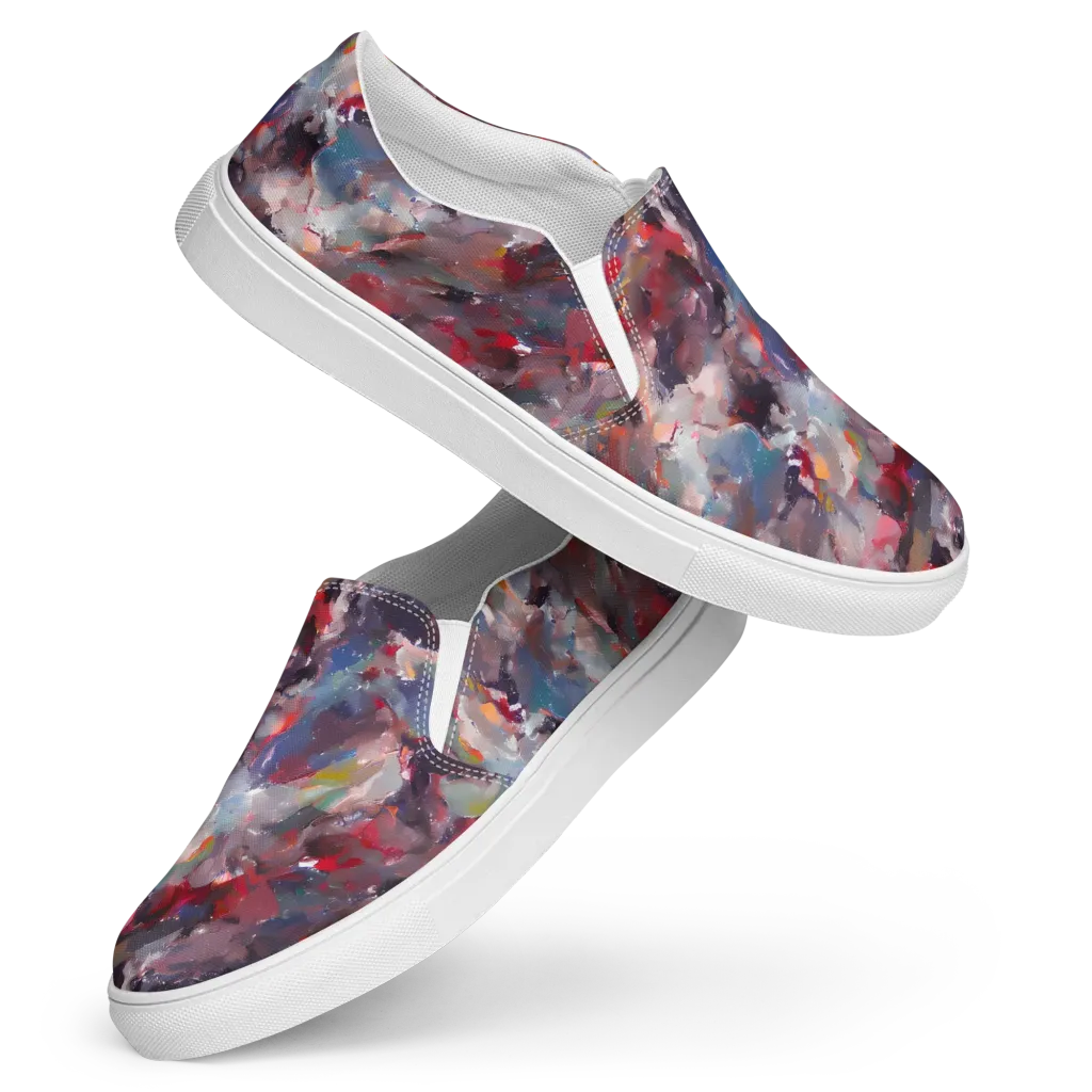 Passionate Brush on Women's Slip-On Canvas Shoes — Front