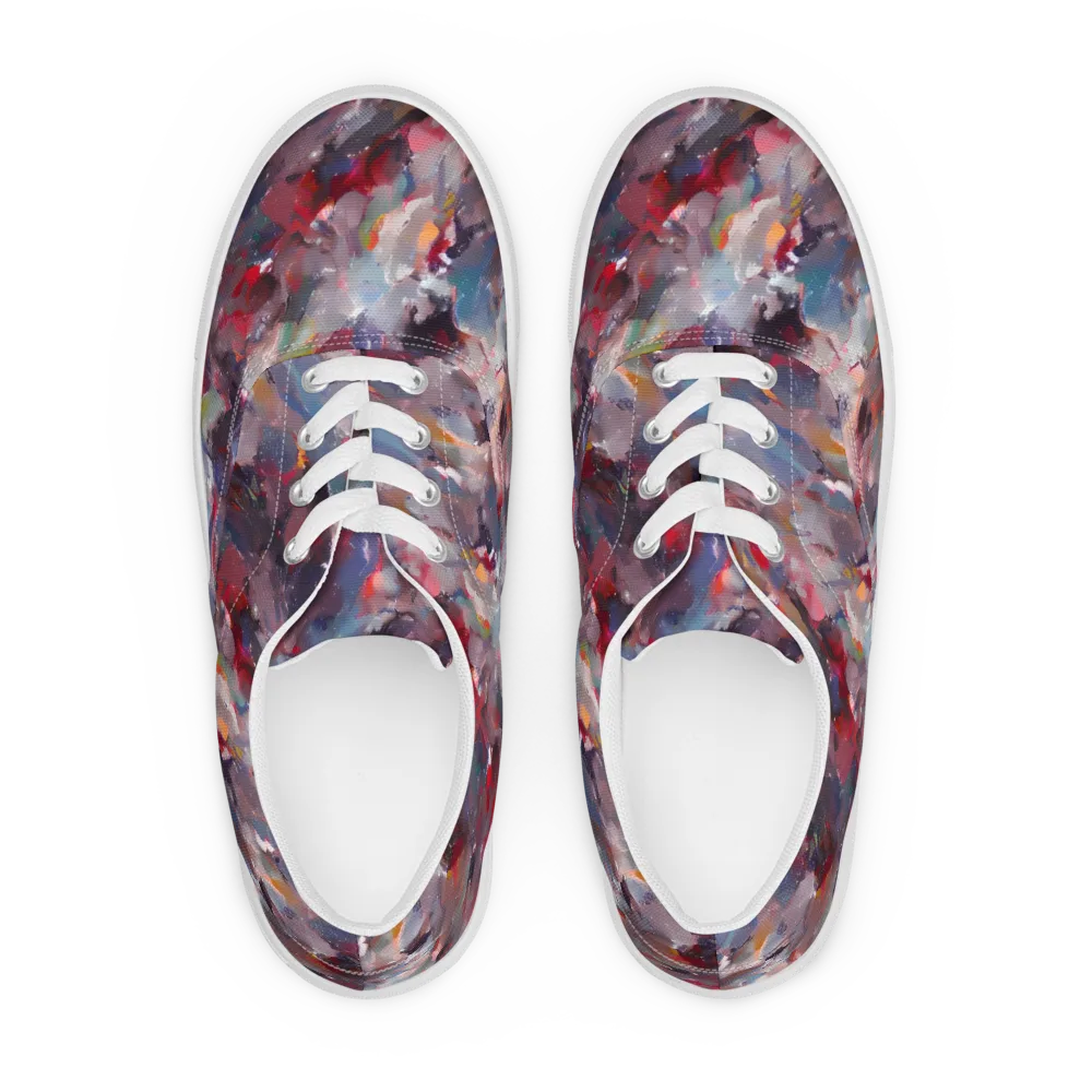 Passionate Brush on Men's Lace-Up Canvas Shoes — Front