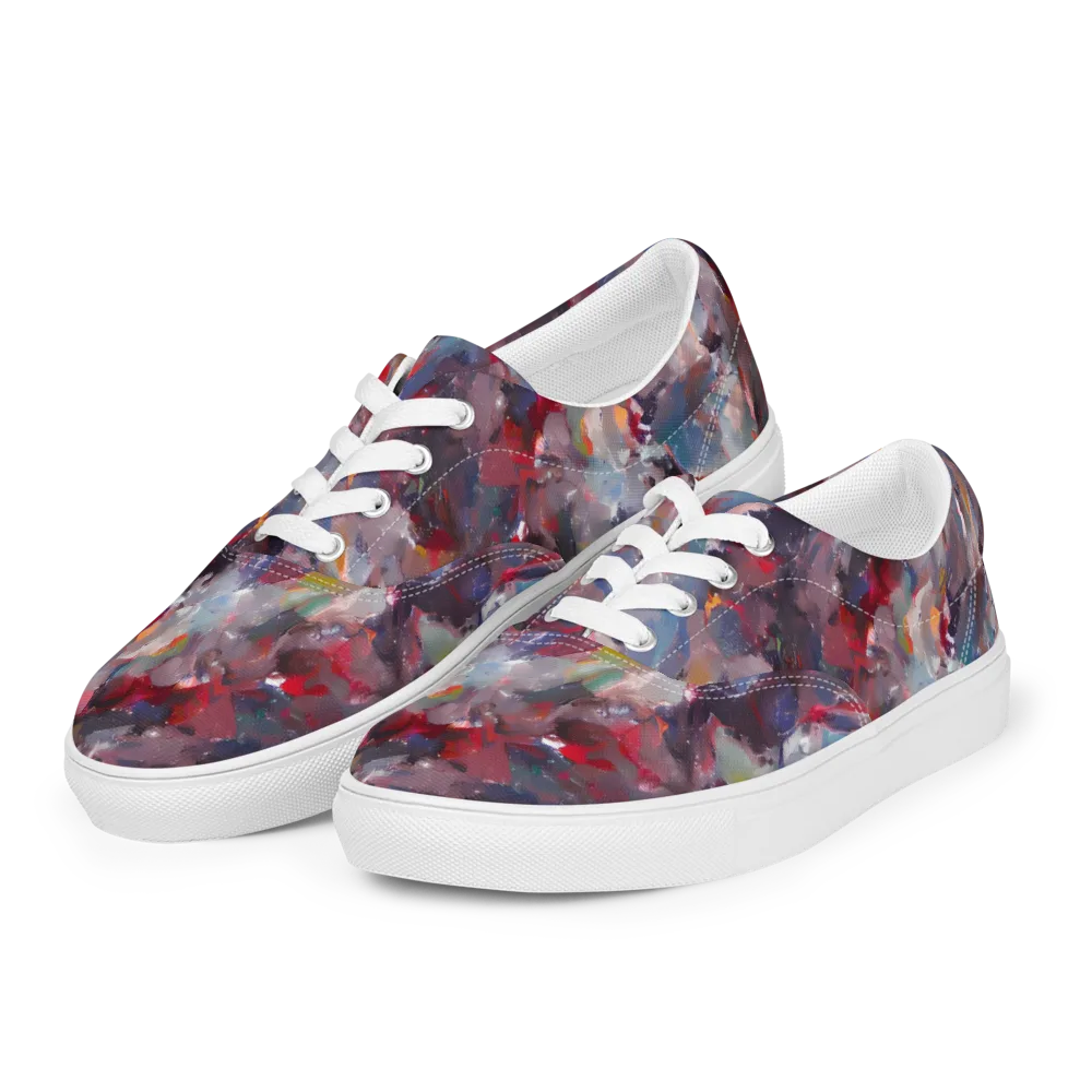 Passionate Brush on Men's Lace-Up Canvas Shoes — Left Front