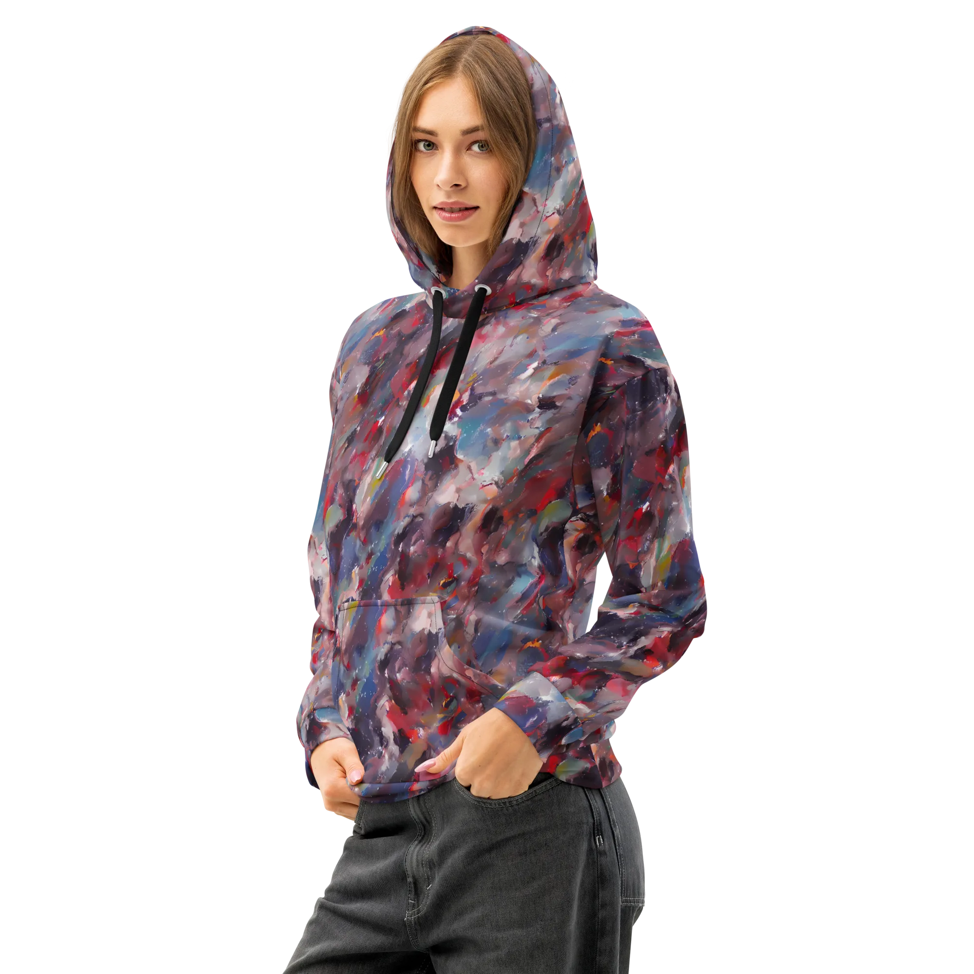 Passionate Brush on Cotton Hoodie — Left Front