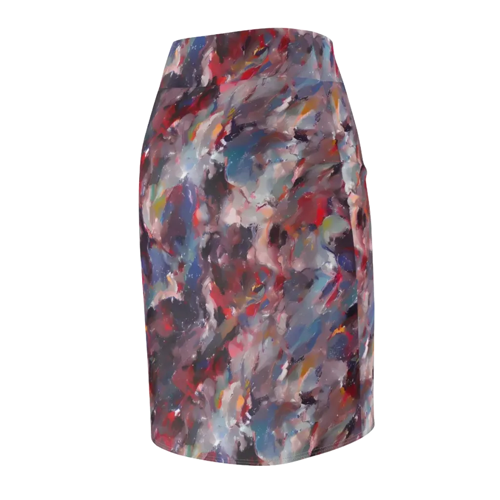 Passionate Brush on Pencil Skirt — Back Side