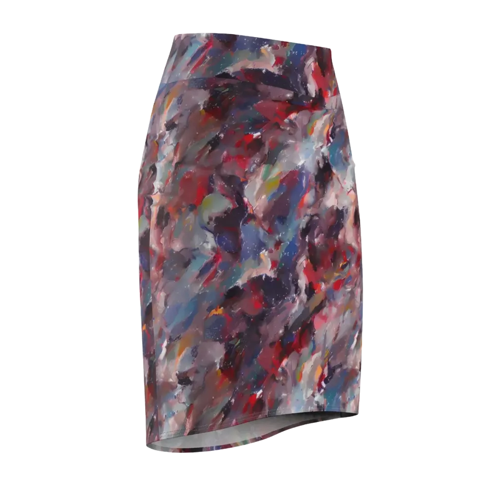 Passionate Brush on Pencil Skirt — Front Side