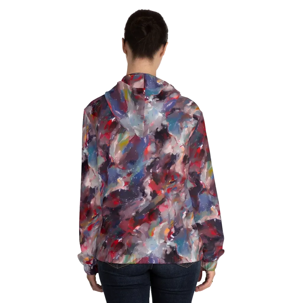 Passionate Brush on Women's Full-Zip Hoodie — Back On Person