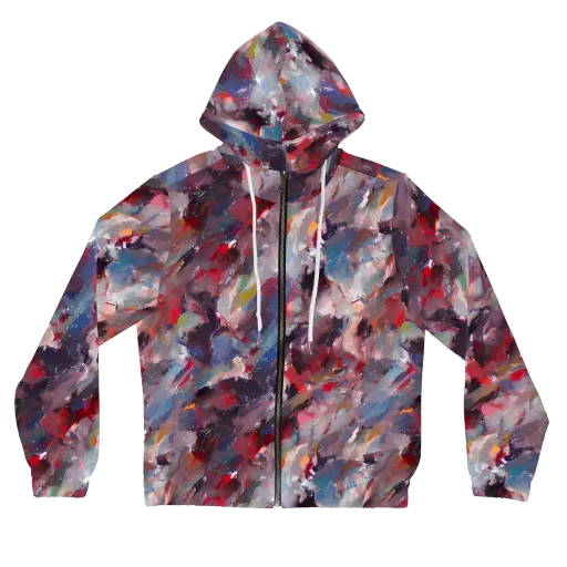 Passionate Brush on a Women's Full-Zip Hoodie