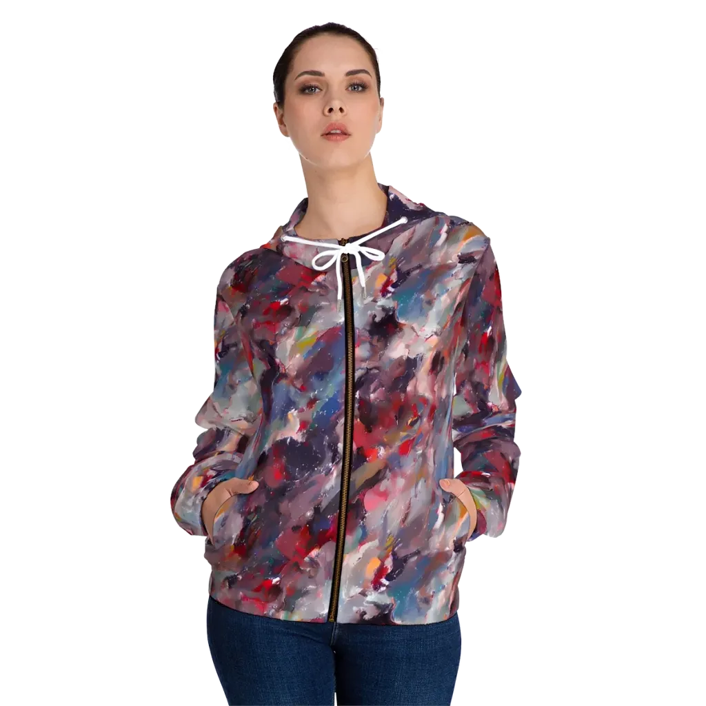Passionate Brush on Women's Full-Zip Hoodie — Front On Person