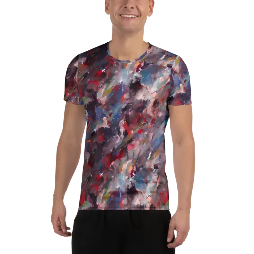Passionate Brush on a Men's Athletic T-Shirt
