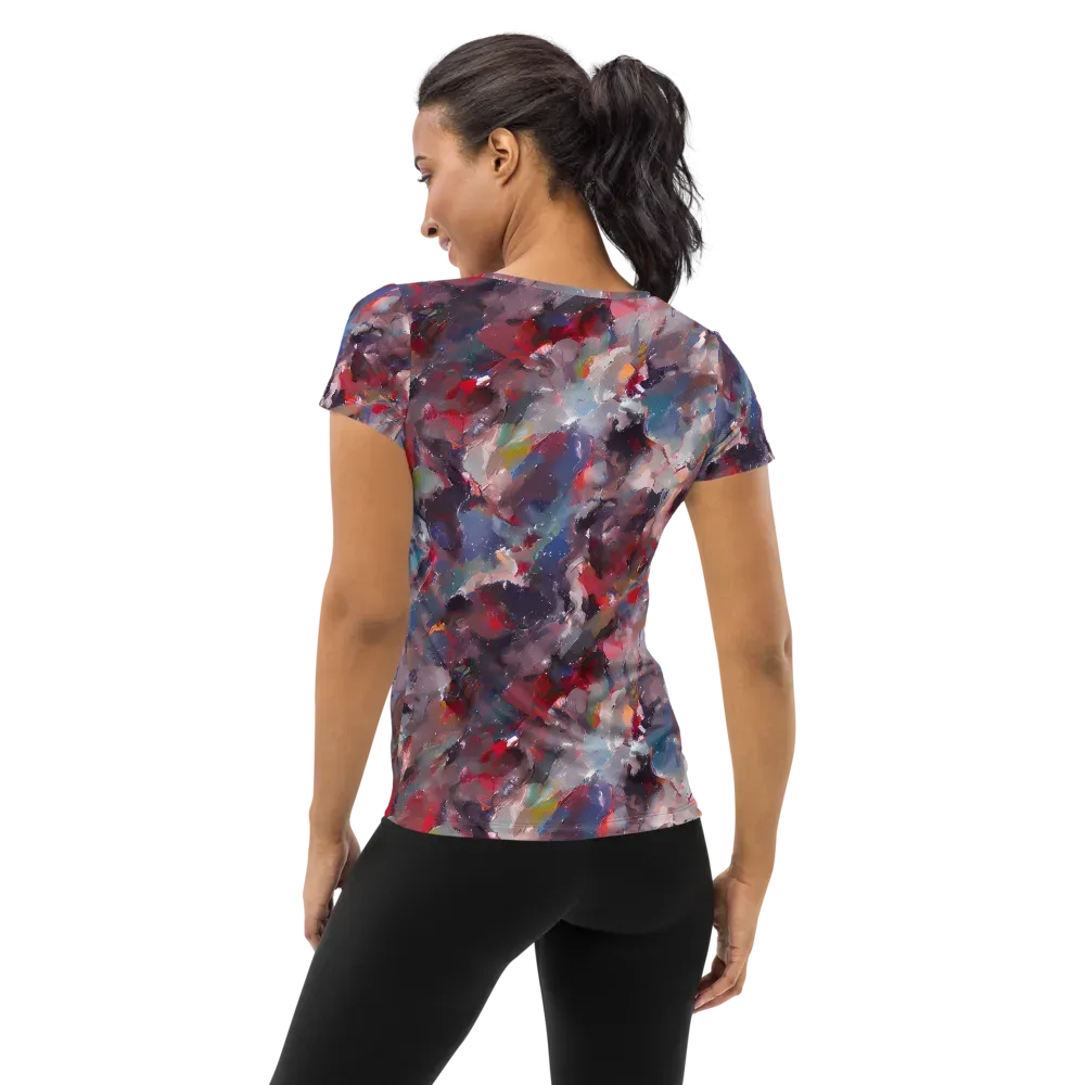Passionate Brush on Women's Athletic T-Shirt — Back