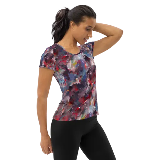 Passionate Brush on a Women's Athletic T-Shirt