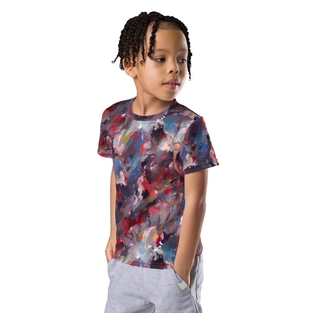 Passionate Brush on Kids Crew Neck T-Shirt — Left Front