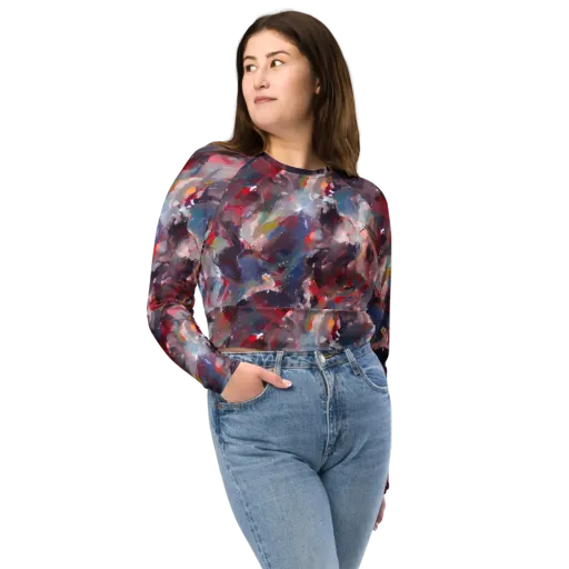Passionate Brush on a Long Sleeve Crop Top