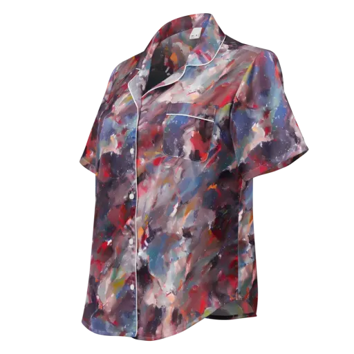 Passionate Brush on a Women's Short Sleeve Pajama Top