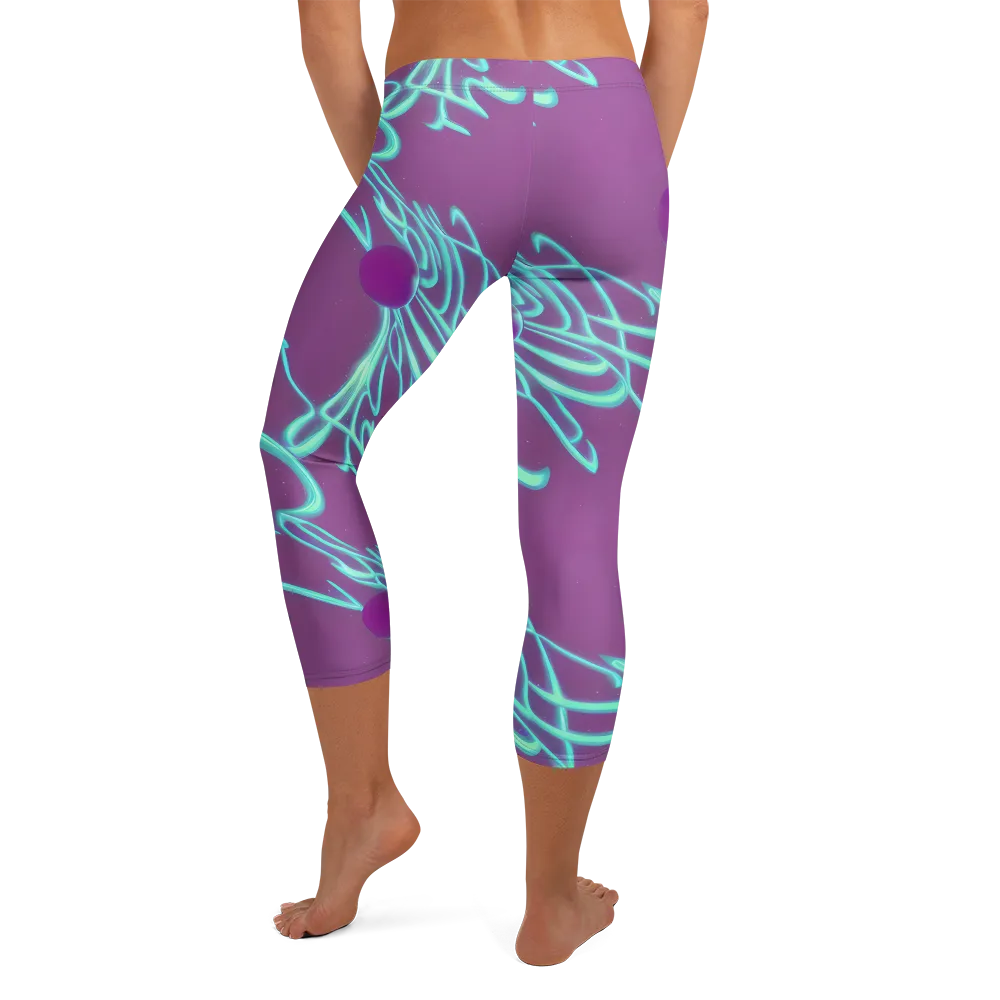 Neon Drift on Capri Leggings — Back